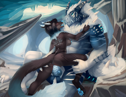 anthro anthro_on_anthro anthro_penetrated anthro_penetrating anthro_penetrating_anthro black_body black_fur blue_body blue_fur blue_nose blue_paws breasts canid canine canis cave dragon duo embrace female female_penetrated fur genitals hi_res horn ice knot larger_male male malefemale male_penetrating male_penetrating_female mammal markings merrunz muscular nude penetration penile penile_penetration penis penis_in_pussy pussy scalie sex side_boob sitting size_difference smaller_female smaller_penetrated snow vaginal vaginal_penetration wolf // 2800x2160 // 5.3MB