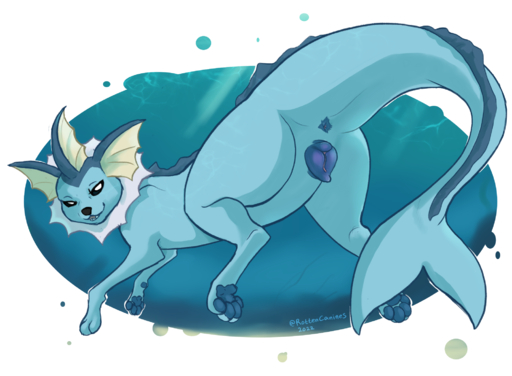 animal_genitalia animal_pussy anus canine_pussy eeveelution female feral fin genitals hi_res hindpaw looking_at_viewer looking_back pawpads paws pokemon_(species) pussy rottencanines simple_background smile solo underwater vaporeon video_games water // 2000x1469 // 1.5MB