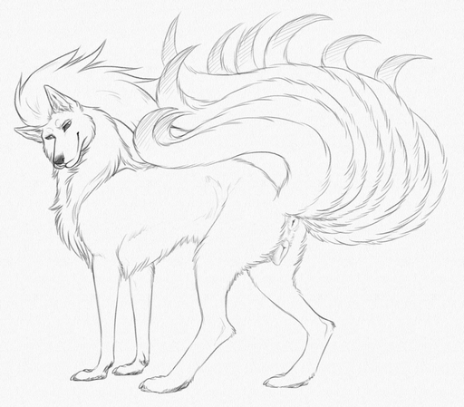 2015 anatomically_correct anatomically_correct_genitalia anatomically_correct_pussy animal_genitalia animal_pussy anus canid canine canine_pussy female feral genitals looking_at_viewer looking_back mammal monochrome multi_tail ninetales nintendo pokemon pokemon_(species) pussy smile solo standing teasing video_games yaroul // 1280x1122 // 285.4KB