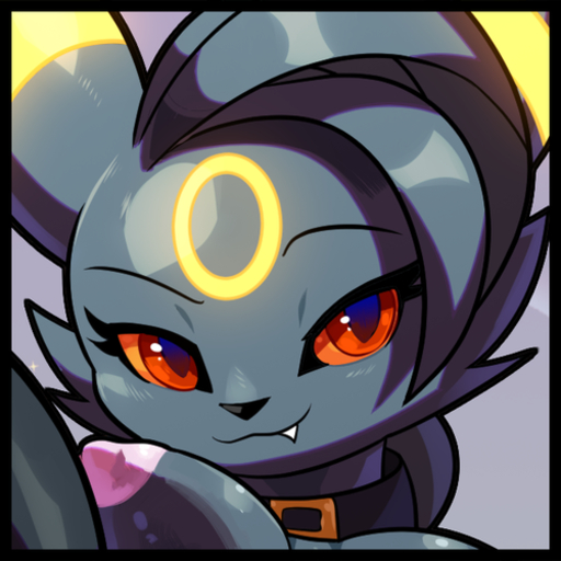 1:1 areola black_hair blitzdrachin breasts collar conditional_dnp cropped cute_fangs eeveelution eyelashes fan_character female hair half-closed_eyes icon lamp_(blitzdrachin) low_res narrowed_eyes nintendo nipples patreon pokemon pokemon_(species) red_eyes red_sclera semi-anthro smug solo umbreon video_games // 500x500 // 221.9KB