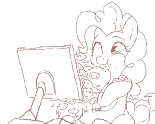 2013 aliasing brown_and_white computer cookie digital_drawing_(artwork) digital_media_(artwork) earth_pony eating equid equine female feral food friendship_is_magic hasbro horse line_art low_res mammal monochrome my_little_pony pinkie_pie_(mlp) pony simple_background solo stoic5 white_background // 342x273 // 26.4KB
