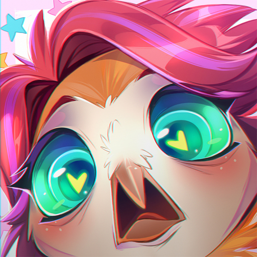 1:1 2020 <3 <3_eyes ambiguous_gender avian beak bird blue_eyes digital_media_(artwork) hair headshot_portrait kammi-lu looking_at_viewer open_mouth owl portrait semi-anthro solo tongue // 600x600 // 345KB