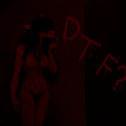 1:1 2019 5_fingers ? anthro areola black_and_red black_hair black_sclera blood bodily_fluids breasts canid canine canis carol_(hladilnik) digital_media_(artwork) domestic_dog female finger_to_mouth fingers fur genitals ghost hair hi_res hladilnik long_hair looking_at_viewer mammal monochrome nipples nude pubes pussy simple_background slit_throat smile solo spirit standing straight_hair teeth text wounded // 1920x1920 // 632.8KB