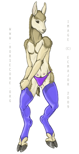 2009 anthro camelid clothing ecmajor female guanaco hooves legwear lingerie mammal panties solo stockings teats underwear // 442x861 // 180.7KB