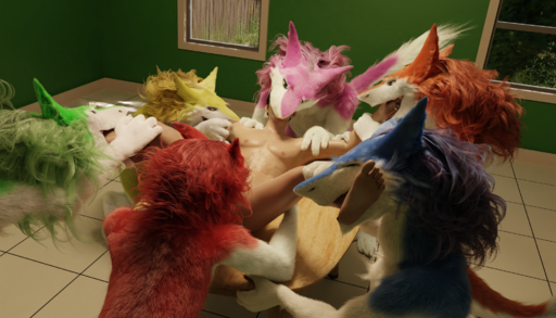 ambiguous_gender anthro blue_body blue_fur colorful dining_room faceless_male fellatio feral fur green_body green_fur group group_sex hair hi_res home human humanoid interspecies male mammal mawplay oral orange_body orange_fur orgy penile pink_body pink_fur pinned racf92 red_hair sergal sex stuck vore vorgy yellow_body yellow_fur // 2000x1143 // 3.5MB