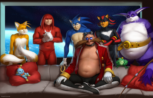 2020 ambiguous_gender amphibian animal_humanoid annoyed anthro belt big_the_cat black_body blue_body bodily_fluids bulge chao_(sonic) cheese_the_chao clothing collar crossed_arms dr._eggman eulipotyphlan eulipotyphlan_humanoid eyewear eyewear_on_head facial_hair felid felid_humanoid fishing_rod frog froggy_(sonic) furniture glasses gloves gloves_only goggles goggles_on_head green_body group handwear handwear_only hedgehog_humanoid hi_res human humanoid jacket knuckles_the_echidna male mammal mammal_humanoid meme miles_prower mostly_nude multi_ear multi_tail mustache navel nude overweight overweight_human overweight_male pillow purple_body red_body ribbons ring_(sonic) shadow_the_hedgehog sitting size_difference smile sofa sonic_the_hedgehog standing star sweat thong topwear totesfleisch8 uncanny_valley underwear yellow_body // 1920x1234 // 2.1MB