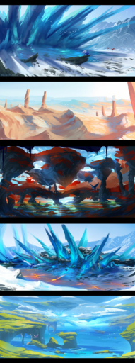 2018 absurd_res amazing_background concept_art day detailed_background dragon fantasy feral flying hi_res horn membrane_(anatomy) membranous_wings outside scalie scenery skaydie standing western_dragon wings // 1024x2748 // 3.3MB