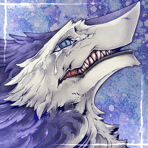 1:1 ambiguous_gender blue_body blue_eyes blue_fur bodily_fluids bust_portrait crying fur m5-memyou portrait sergal solo tears white_body white_fur // 600x600 // 718KB