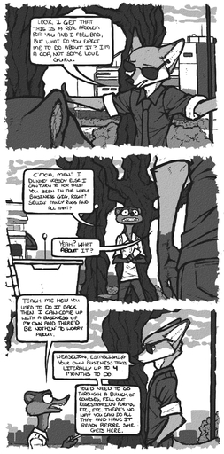 anthro canid canine clothed clothing comic dialogue disney duke_weaselton duo english_text eyewear fox fur hi_res least_weasel luraiokun male mammal monochrome mustela mustelid musteline necktie nick_wilde photo sunglasses text true_musteline zootopia // 950x1920 // 1.4MB