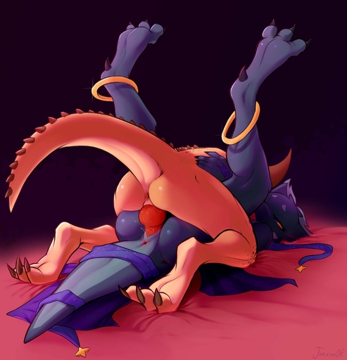 absurd_res anthro anthro_on_anthro anus blue_body butt claws duo feet female female_on_bottom female_penetrated from_front_position genitals hi_res jarnqk kobold male malefemale male_on_top male_penetrating male_penetrating_female mating_press nude on_bottom on_top orange_body penetration penis pussy scalie sex toe_claws vaginal vaginal_penetration // 2819x2925 // 402.9KB