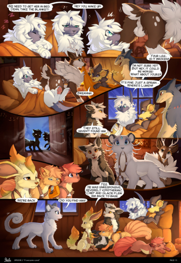 2020 absol alolan_persian animal_genitalia anus backsack balls barely_visible_genitalia bed_sheet bedding blue_eyes breanna_(9tales) brown_body brown_eyes brown_fur butt cabin carrying casual_nudity cervid comic dean_(9tales) dialogue digital_media_(artwork) digitigrade door eeveelution english_text erin_(9tales) exhausted fallie_(9tales) fangs felicity_(9tales) felid feline female feral fireplace fluffy fully_sheathed fur genitals green_eyes group hi_res hioshiru hooves horn inside kalani_(9tales) kejifox leafeon looking_at_butt luxray lying male mammal mightyena night on_back open_door pawpads paws pex_(9tales) pillow pink_pawpads pokemon_(species) quadruped rear_view red_eyes regional_form_(pokemon) roy_(9tales) sammy_(9tales) sawsbuck scut_tail sheath short_tail sleeping snow speech_bubble text typhlosion video_games vulpix white_body white_fur winter_sawsbuck yellow_sclera // 1280x1857 // 3.2MB