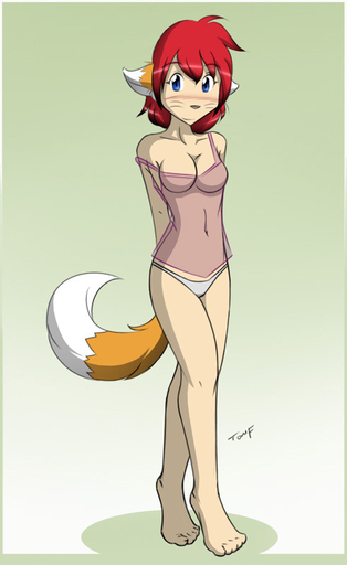 animal_humanoid barefoot black_hair blue_eyes blush breasts brown_nose canid canid_humanoid canine canine_humanoid clothed clothing conditional_dnp ears_down feet female fox fox_humanoid fur hair humanoid lingerie looking_at_viewer mammal mammal_humanoid multicolored_hair off_shoulder panties pivoted_ears pose red_hair rieko_(yosh) short_hair simple_background solo standing toes tom_fischbach translucent two_tone_hair underwear webcomic webcomic_character yosh!_comics // 491x800 // 90.7KB