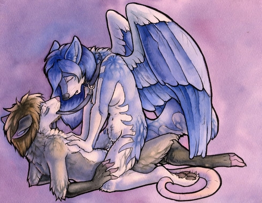 2013 anthro anthro_on_anthro blue_body blue_feathers blue_fur blue_hair bodily_fluids breasts brown_hair canid canine canis collar cowgirl_position cum cum_in_pussy cum_inside didelphid dominant dominant_male duo eyes_closed feathered_wings feathers female female_on_top female_penetrated folded_wings from_front_position fur genital_fluids grey_body grey_fur hair leash lying male malefemale male_on_bottom male_penetrating male_penetrating_female mammal marsupial nude on_back on_bottom on_top penetration penile penile_penetration penis_in_pussy ruaidri sex straddling submissive submissive_female tala_(suntattoowolf) vaginal vaginal_penetration virginia_opossum wings wolf // 980x762 // 179.6KB