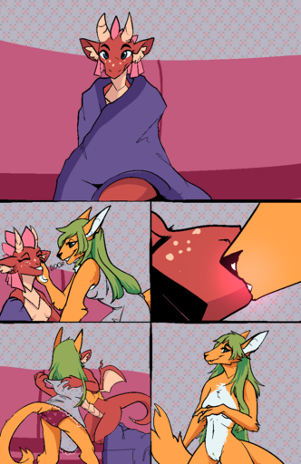 2019 animated boop breasts clothed clothing comic duo elva elvche female femalefemale flashing furry furry_only heart hi_res igazella_(oc) kissing mammal nude panties pussy underwear yuri // 842x1300 // 208.1KB