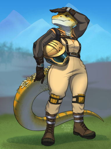 2020 agamid allison_(slither) anthro bearded_dragon day detailed_background digital_media_(artwork) female fingers hi_res kittydee lizard outside reptile scalie sky solo standing // 954x1280 // 1.1MB