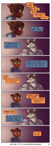 absurd_res alphonse_(james_howard) anthro blep canid canine canis comic dialogue domestic_cat duo english_text felid feline felis hi_res james_howard male mammal richard_(james_howard) text tongue tongue_out url wolf // 1214x3454 // 1.7MB