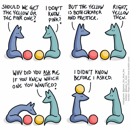 1:1 ambiguous_gender blue_body blue_fox_(foxes_in_love) blue_fur blue_tail canid canine comic dialogue duo english_text feral fox foxes_in_love fur green_body green_fox_(foxes_in_love) green_fur green_tail hi_res male_(lore) mammal shadow simple_background sphere text url // 1600x1600 // 264.5KB