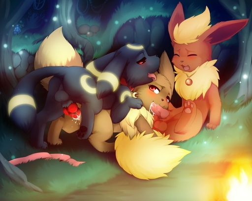 2015 5:4 anus backsack balls black_body black_eyes black_fur blush bodily_fluids brown_body brown_fur canid canine cum cum_in_mouth cum_in_pussy cum_inside darkmirage digital_media_(artwork) eevee eeveelution emma_the_eevee erection eyes_closed fan_character fellatio female feral fire flareon from_behind_position fur genital_fluids genitals grass group group_sex half-closed_eyes knot long_story looking_back male malefemale male_penetrating mammal narrowed_eyes nintendo oral oral_penetration orange_body orange_fur orgasm pendant penetration penile penis plant pokemon pokemon_(species) pussy qwazzy red_eyes red_sclera retra sex story story_in_description threesome tree trio umbreon vaginal vaginal_penetration video_games // 1280x1024 // 161.9KB