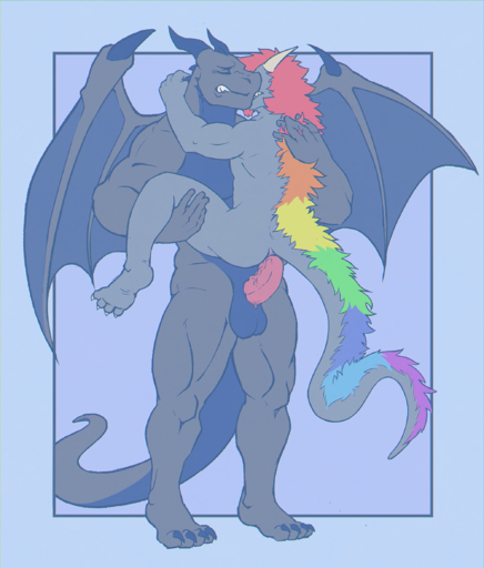 abs anthro balls bhill butt demon digital_media_(artwork) dragon duo fanofthefurr genitals hi_res loki_rel_zephyr male malemale muscular muscular_male nude pecs sex simple_background stand_and_carry_position standing standing_sex // 2000x2350 // 2.6MB