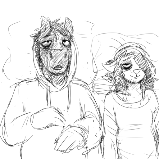 1:1 2016 anthro black_and_white boyfriend-girlfriend canid canine canis clothing domestic_dog drugs duo equid equine female hair hair_over_eye hat headgear headwear hi_res hladilnik hoodie horse lying male mammal michelle_(hladilnik) monochrome on_back one_eye_obstructed open_mouth pillow simple_background smile stoned substance_intoxication topwear white_background will_(hladilnik) zebra // 1280x1280 // 961.5KB