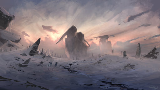 16:9 2019 day detailed_background digital_media_(artwork) dragon duo hi_res outside sky snow standing themefinland unknown_species // 1600x900 // 674.1KB