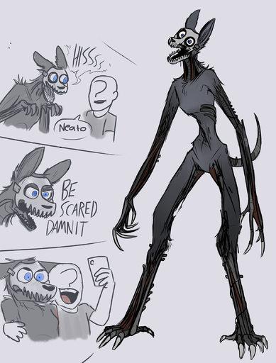 abyssal_wolf animatronic anthro blue_eyes bone canid canine clothed clothing comic dialogue duo five_nights_at_freddy's fur hi_res human keadonger machine male mammal mask open_mouth robot selfie simple_background skull skull_mask text video_games // 1748x2303 // 4.5MB