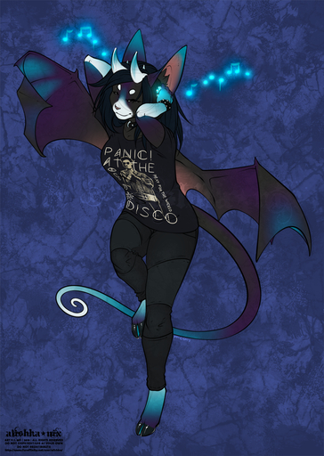 2019 alishka anthro biped clothed clothing demon digital_media_(artwork) english_text female hi_res hooves horn hybrid membrane_(anatomy) membranous_wings solo text wings // 911x1280 // 1.4MB