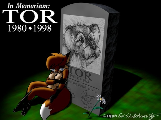 1998 4:3 anthro bodily_fluids breasts canid canine canis crying domestic_dog duo eric_schwartz featureless_breasts female fox grave mammal tammy_vixen tears tombstone tor_dog // 800x600 // 85.6KB