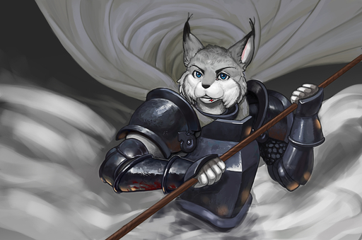 armor bannerman felid feline hi_res lynx male mammal nebaglubina solo war warrior // 2000x1324 // 916.9KB