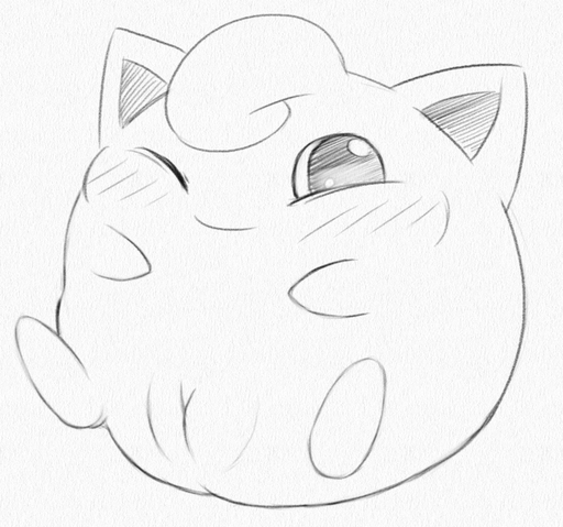 blush female feral genitals graphite_(artwork) jigglypuff looking_at_viewer mammal monochrome nintendo one_eye_closed pencil_(artwork) pokemon pokemon_(species) pussy simple_background smile solo traditional_media_(artwork) video_games waddling_head white_background wink yaroul // 824x771 // 293.2KB