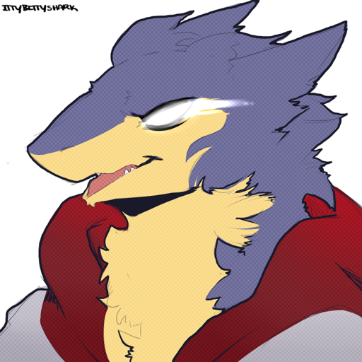 1:1 ambiguous_gender anthro clothed clothing fur glowing glowing_eyes ittybittyshark open_mouth sergal solo // 741x741 // 461KB