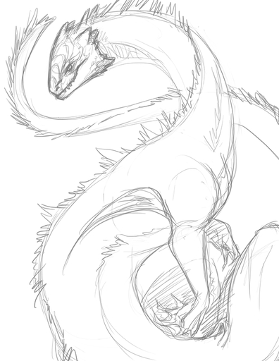 2015 ambiguous_gender claws dragon feral fur looking_at_viewer monochrome portrait scalie sebek_(yaroul) sketch solo teeth yaroul // 638x825 // 297KB