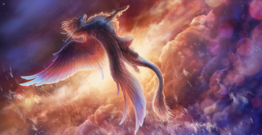 2019 avelos avelos_(character) claws digital_media_(artwork) dragon eyes_closed feathered_dragon feathered_wings feathers female feral flying fur furred_dragon grey_body grey_fur hair hi_res horn isvoc paws solo wings // 1700x878 // 2.3MB