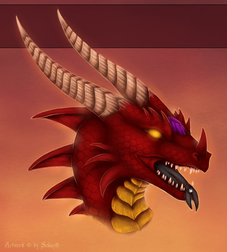 artimus_sendant dragon glowing glowing_eyes headshot_portrait horn piercing portrait red_body red_scales scales selianth solo tongue tongue_piercing // 808x900 // 763.4KB