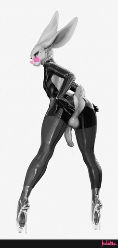 2018 anthro backsack ballet ballet_boots balls beauty_mark big_butt biped bodysuit boots butt clothed clothing crossdressing dancewear digital_media_(artwork) erection eyelashes eyewear footwear fur genitals girly glasses glistening glistening_body gloves handwear hare hi_res high_heels lagomorph leporid long_legs looking_back male mammal penis perineum pink_eyewear pink_glasses pixelsketcher presenting presenting_hindquarters rabbit realistic rubber shoes simple_background skinsuit solo standing suit thick_thighs tight_clothing translucent wide_hips // 920x1920 // 598.8KB