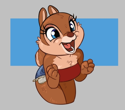 2018 4_fingers anthro bandeau blue_eyes bottomwear brown_body brown_fur brown_nose cheek_tuft chipmunk clarice_(disney) clothed clothing denim denim_clothing digital_drawing_(artwork) digital_media_(artwork) excited eyelashes facial_tuft female fingers fur grey_background ground_squirrel mammal open_mouth open_smile rodent sciurid shorts simple_background siroc small_tail smile solo topwear tuft // 913x804 // 95.1KB