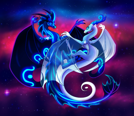 2019 absurd_res claws cosmic_background digital_media_(artwork) dragon duo female feral hi_res horn male neptune_(plaguedogs123) plaguedogs123 spines uranus_(plaguedogs123) wings wyvern // 4448x3856 // 10.3MB