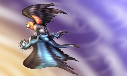 ambiguous_gender avian cloud dragon duo feathers feral flying fur gryphon hi_res male maleambiguous mythological_avian mythology rexhyuga sex shadarrius sky skyfifer_(character) wings // 2134x1280 // 4.3MB