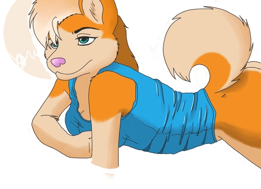 :| anthro bottomless canid canine canis clothed clothing digital_media_(artwork) domestic_dog female fur husky kineta mammal nordic_sled_dog pink_nose simple_background sirboss solo spitz teal_eyes white_background zaush // 1170x850 // 286.4KB
