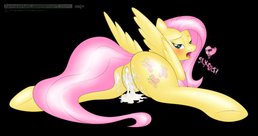absurd_res after_sex alpha_channel anus black_border bodily_fluids border cum cum_inside cutie_mark equid equine feathered_wings feathers female feral fluttershy_(mlp) genital_fluids genitals hi_res horse jameshalt looking_at_viewer looking_back mammal open_mouth pegasus pussy simple_background solo spread_legs spreading text url wings yellow_body yellow_feathers // 6100x3200 // 5.6MB