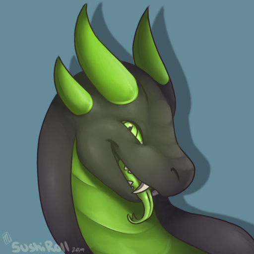 1:1 2019 5ushiroll ambiguous_gender asp_the_wyvern blue_background digital_media_(artwork) digital_painting_(artwork) dragon fangs feral forked_tongue green_body green_eyes green_horn green_scales green_tongue grey_body grey_scales headshot_portrait horn looking_at_viewer open_mouth open_smile portrait scales scalie simple_background smile solo tongue tongue_out watermark // 1000x1000 // 476.0KB