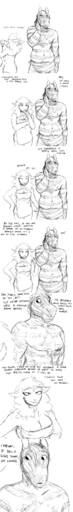 2016 5_fingers absurd_res after_sex anthro beard big_breasts black_and_white boss_lamb_(hladilnik) bovid breasts caprine cleavage clothed clothing comic dialogue digital_drawing_(artwork) digital_media_(artwork) domestic_sheep duo english_text equid equine eyes_closed facial_hair female fingers flirting front_view hair hand_on_head hand_on_hip hi_res hladilnik horse humanoid_hands long_hair long_image male malefemale mammal mane mane_hair mature_anthro mature_female mature_male monochrome navel rear_view sheep sketch skimpy slightly_chubby smile sound_effects spanking standing tall_image text towel wet zebra zebra_dad_(hladilnik) // 1280x8960 // 1.9MB