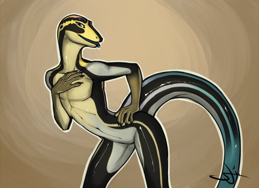 2011 abstract_background anthro blue-tailed_skink girly glistening leaning lizard looking_at_viewer male nude outline reptile scalie simple_background skink solo spottyjaguar tongue tongue_out // 632x461 // 266.4KB