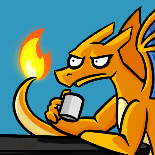 1:1 2017 anonymous_artist blue_background charizard coffee_mug cup digital_drawing_(artwork) digital_media_(artwork) dragon feral fire frown furniture holding_cup holding_object humor lol_comments male meme multicolored_body nintendo orange_body parody pokemon pokemon_(species) reaction_image side_view signature simple_background sitting solo stare table tan_body too_early_for_this two_tone_body video_games wings ಠ_ಠ // 600x600 // 137.5KB