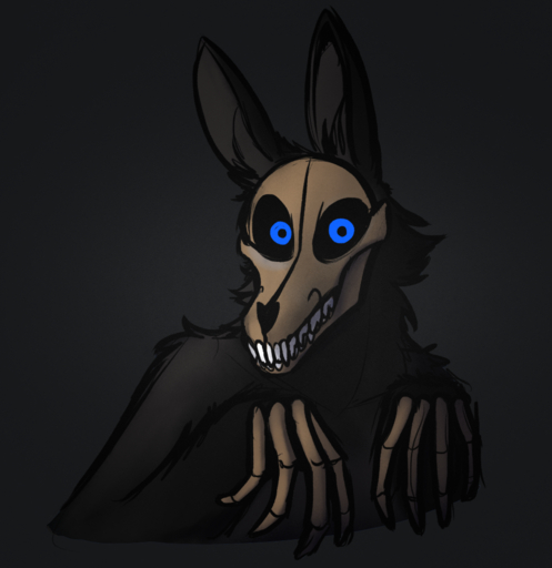 anthro black_body black_fur black_pupils black_sclera blue_eyes bone canid canine fan_character fur hair keadonger looking_at_viewer malo malo_1.1 mammal monster pupils scp-1471 scp-1471-a scp_foundation simple_background skull skull_face skull_head solo undead // 1005x1035 // 3.7MB