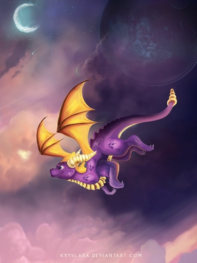 2019 3:4 activision claws detailed_background digital_media_(artwork) dragon feral hi_res horn kryslara male membrane_(anatomy) membranous_wings moon night outside scales scalie sky solo spines spyro spyro_the_dragon star starry_sky video_games western_dragon wings // 900x1200 // 71.4KB