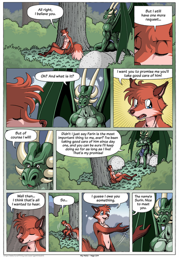7:10 abs anthro biceps biped blue_eyes bottomwear boulder brown_eyes canid canine cheek_tuft chest_tuft clothed clothing comic day dialogue digital_media_(artwork) digitigrade dragon duo english_text eyes_closed facial_tuft fluffy fluffy_tail forest fox fur geminisaint grass head_tuft hi_res horn loincloth long_tail male mammal membrane_(anatomy) membranous_wings multicolored_body multicolored_fur muscular muscular_anthro muscular_male nature navel nipples open_mouth paws pecs plant reaching_out red_body red_fur rock scalie sekk'ral shrub sitting smile standing surin teeth text tongue topless tree tribal tribal_clothing tuft two_tone_body two_tone_fur whimper wing_claws wings // 896x1280 // 563.3KB