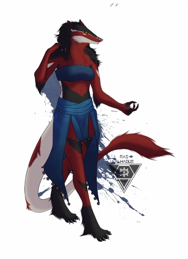 anthro claws clothed clothing female fur hi_res looking_at_viewer rasalhague sergal solo standing watermark // 932x1280 // 121KB