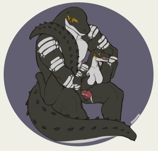 2022 5_fingers anthro breasts digital_media_(artwork) duo faint female fingers genitals lizard male non-mammal_breasts nude open_mouth penis reptile scalie selfcest sex square_crossover teeth tongue // 1080x1033 // 332.1KB