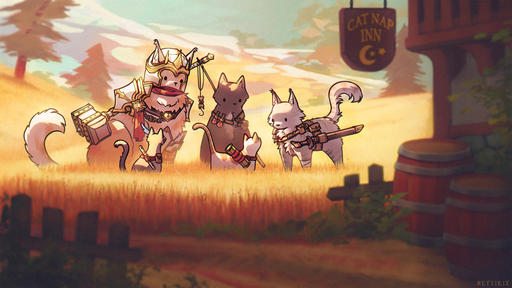 16:9 2020 ambiguous_gender armor day detailed_background digital_media_(artwork) domestic_cat felid feline felis feral group hi_res mammal neytirix outside sitting sky standing widescreen // 2560x1440 // 1.6MB